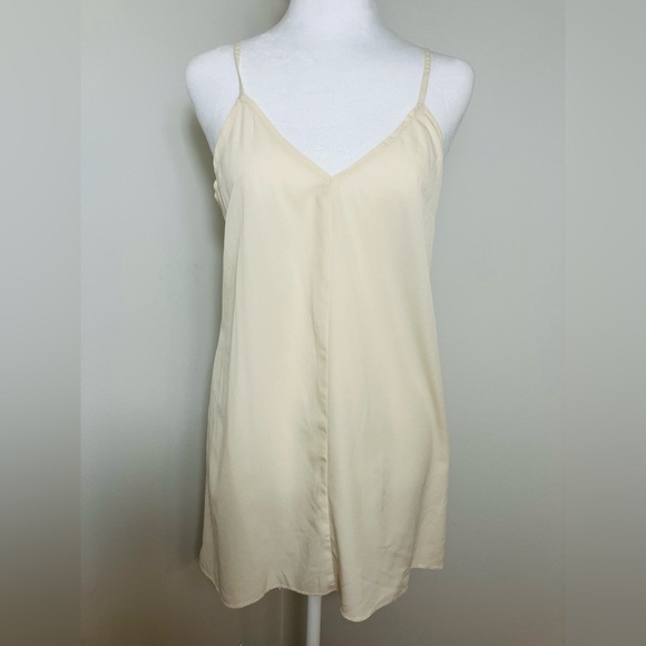 Free People Tops - Free People One Camisole Sz XS Satin Ivory Tunic 90’s Y2K V Neck